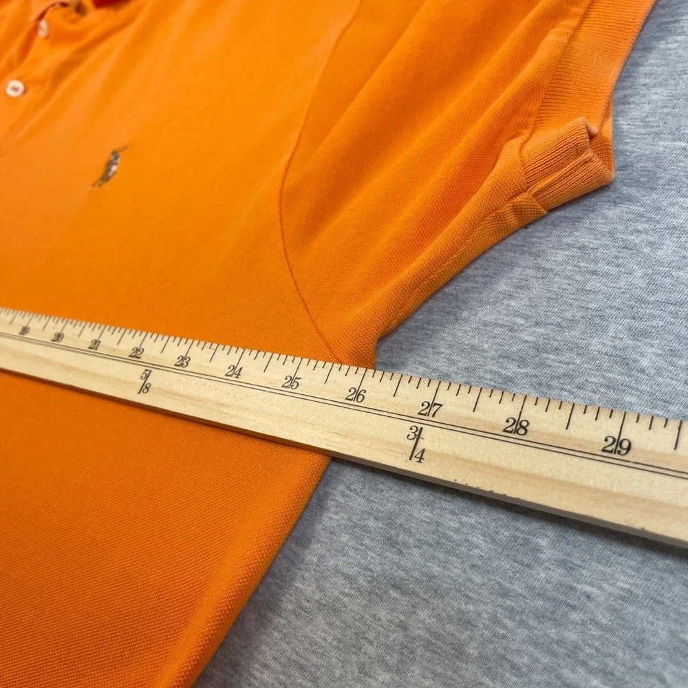 Polo Ralph Lauren Shirt Mens XL Orange Pima Cotton Multi Color Pony Polo Tee